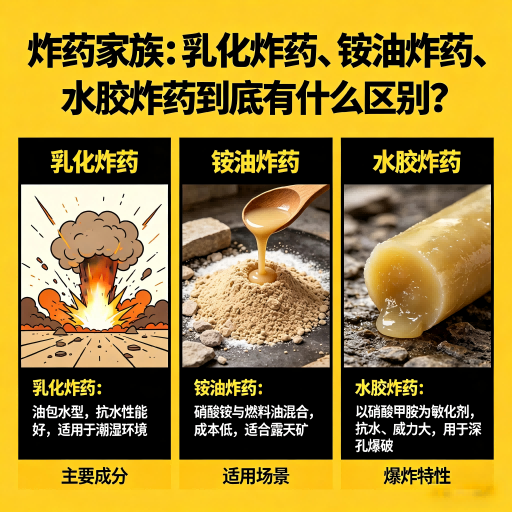 保定炸药家族：乳化炸药、铵油炸药、水胶炸药到底有什么区别？